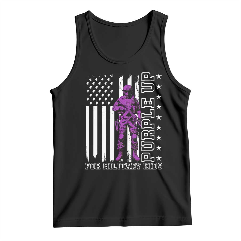 Purple Up For Military Kids Tank Top Military Child Month TS02 Black Print Your Wear