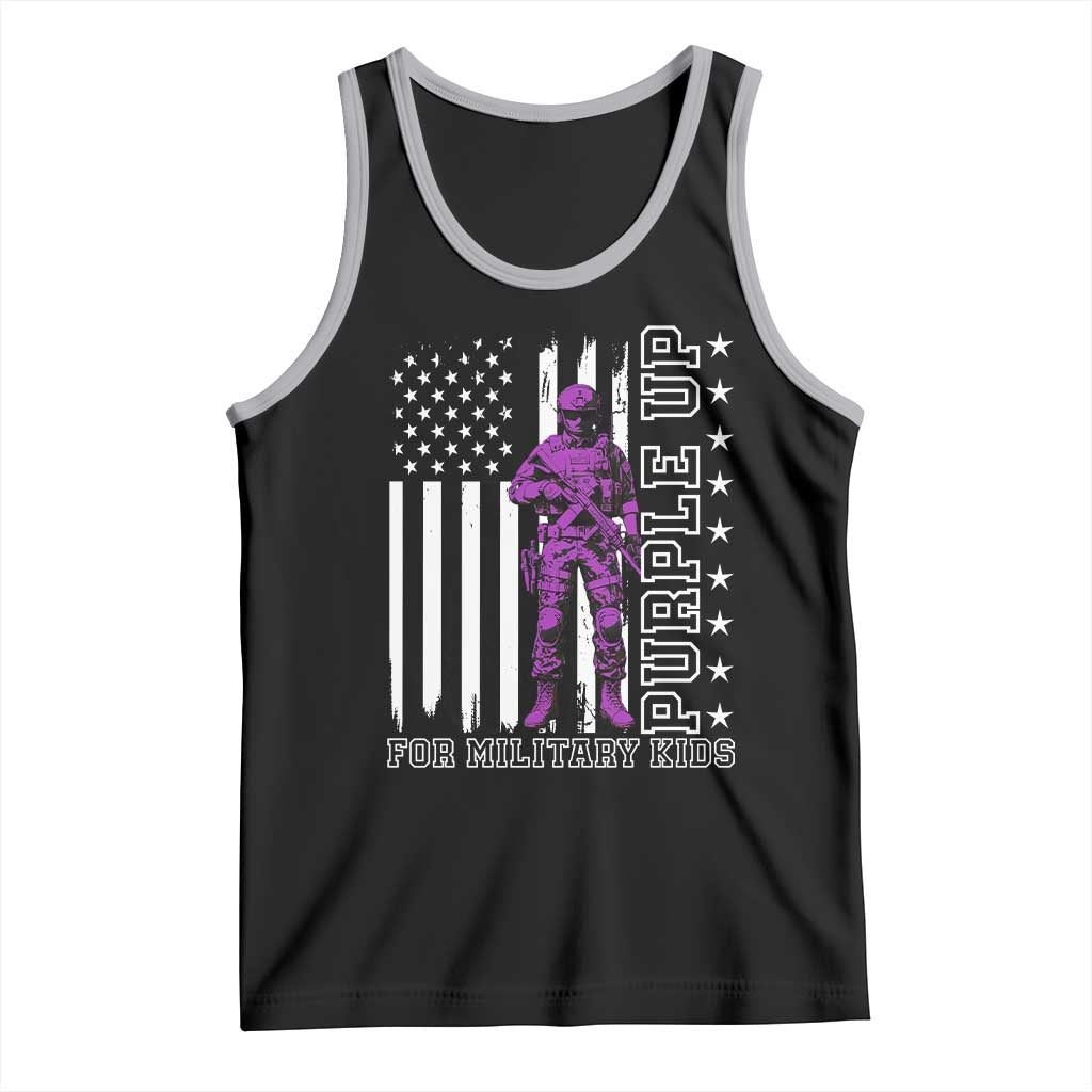 Purple Up For Military Kids Tank Top Military Child Month TS02 Black Athletic Heather Print Your Wear