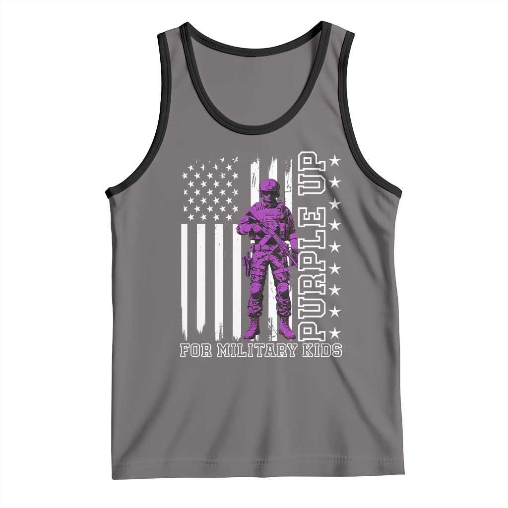Purple Up For Military Kids Tank Top Military Child Month TS02 Deep Heather Black Print Your Wear