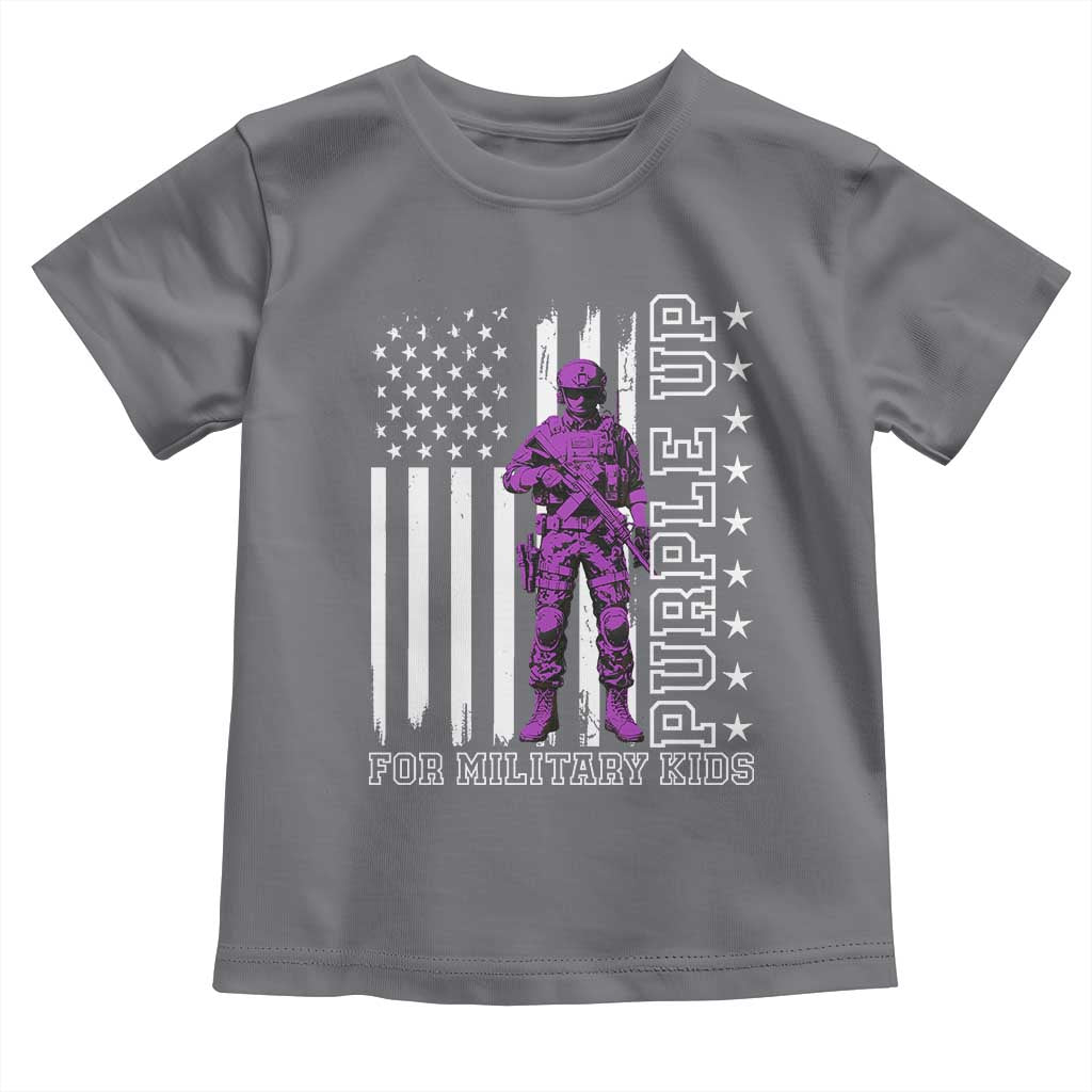 Purple Up For Military Kids Toddler T Shirt Military Child Month TS02 Charcoal Print Your Wear