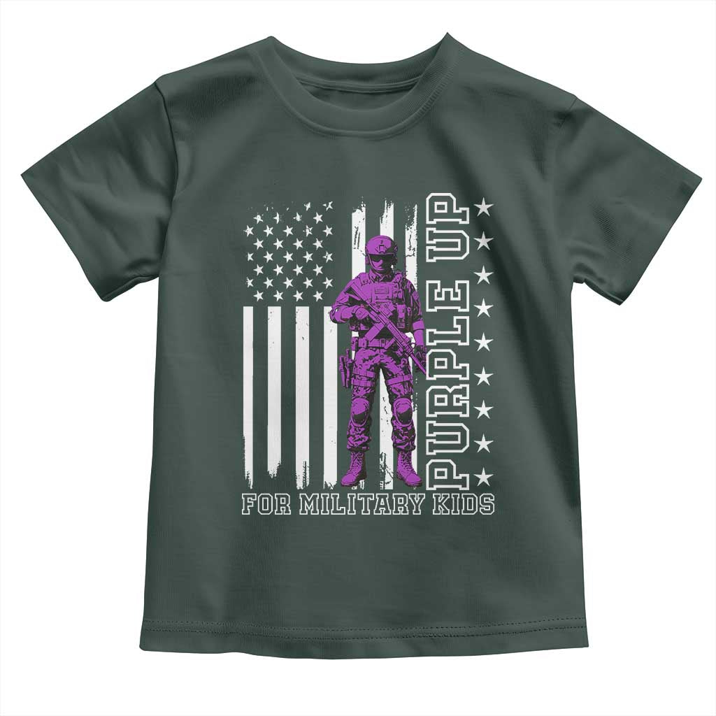 Purple Up For Military Kids Toddler T Shirt Military Child Month TS02 Dark Forest Green Print Your Wear