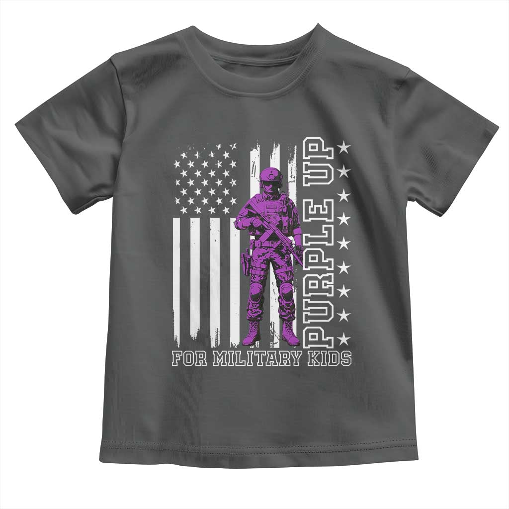 Purple Up For Military Kids Toddler T Shirt Military Child Month TS02 Dark Heather Print Your Wear