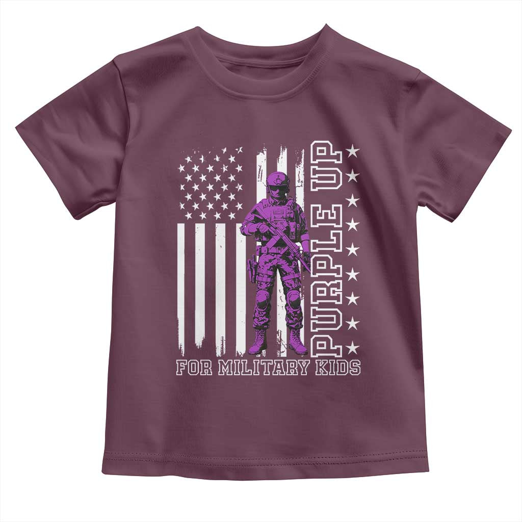 Purple Up For Military Kids Toddler T Shirt Military Child Month TS02 Maroon Print Your Wear