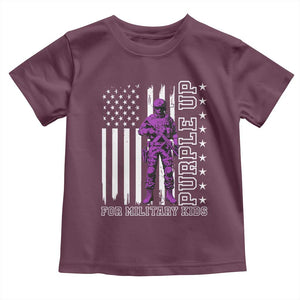 Purple Up For Military Kids Toddler T Shirt Military Child Month TS02 Maroon Print Your Wear
