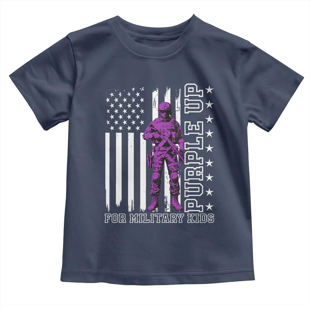 Purple Up For Military Kids Toddler T Shirt Military Child Month TS02 Navy Print Your Wear