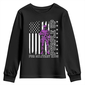 Purple Up For Military Kids Youth Sweatshirt Military Child Month TS02 Black Print Your Wear