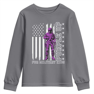 Purple Up For Military Kids Youth Sweatshirt Military Child Month TS02 Charcoal Print Your Wear