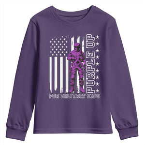 Purple Up For Military Kids Youth Sweatshirt Military Child Month TS02 Purple Print Your Wear