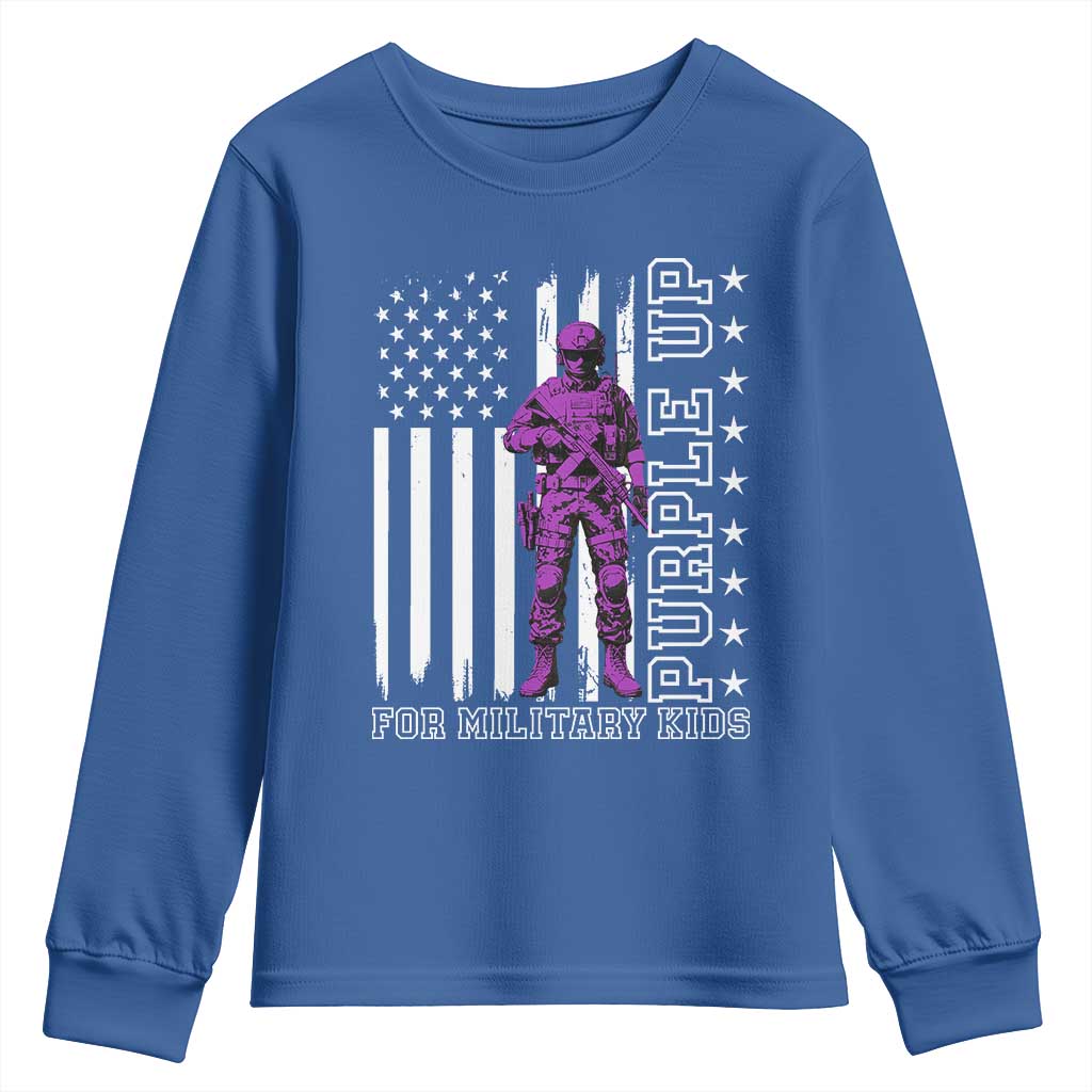Purple Up For Military Kids Youth Sweatshirt Military Child Month TS02 Royal Blue Print Your Wear