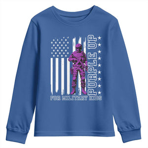 Purple Up For Military Kids Youth Sweatshirt Military Child Month TS02 Royal Blue Print Your Wear