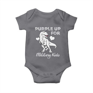 Purple Up For Military Kids Baby Onesie Military Child Month Dinosaur TS02 Charcoal Print Your Wear
