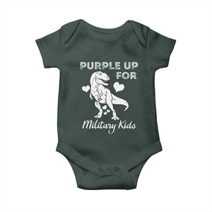 Purple Up For Military Kids Baby Onesie Military Child Month Dinosaur TS02 Print Your Wear