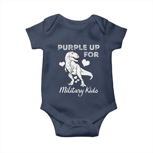 Purple Up For Military Kids Baby Onesie Military Child Month Dinosaur TS02 Navy Print Your Wear