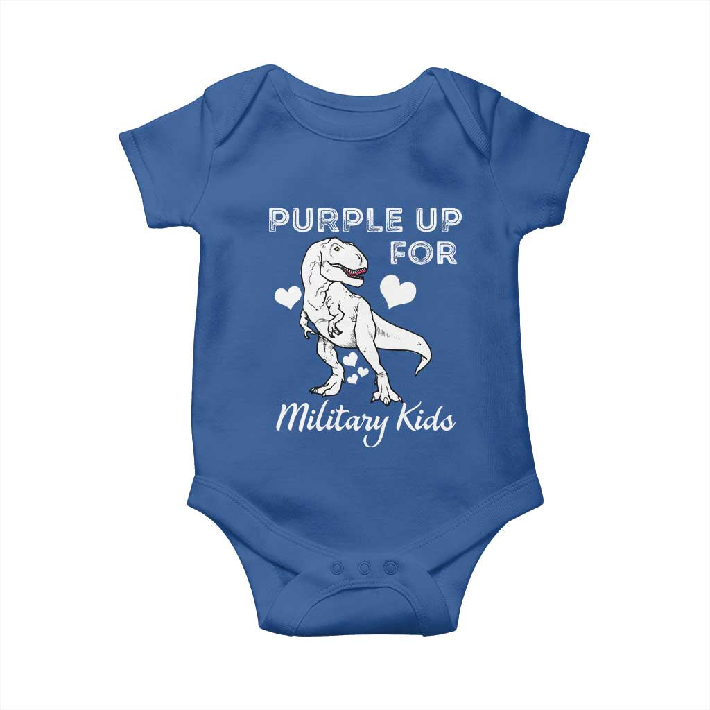 Purple Up For Military Kids Baby Onesie Military Child Month Dinosaur TS02 Royal Blue Print Your Wear