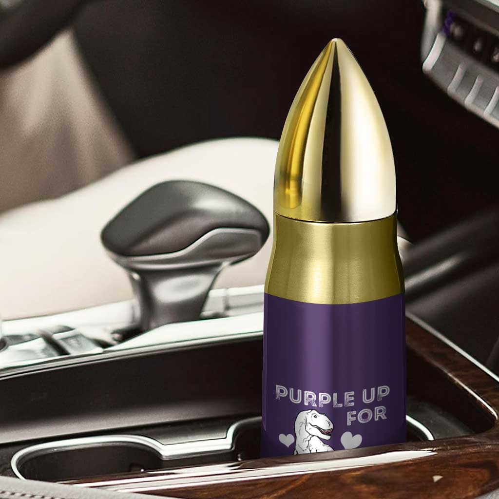 Purple Up For Military Kids Bullet Tumbler Military Child Month Dinosaur TS02 Print Your Wear