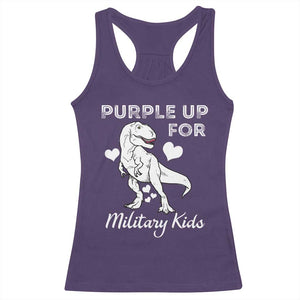 Purple Up For Military Kids Racerback Tank Top Military Child Month Dinosaur TS02 Purple Print Your Wear
