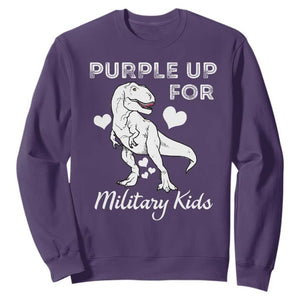 Purple Up For Military Kids Sweatshirt Military Child Month Dinosaur TS02 Purple Print Your Wear