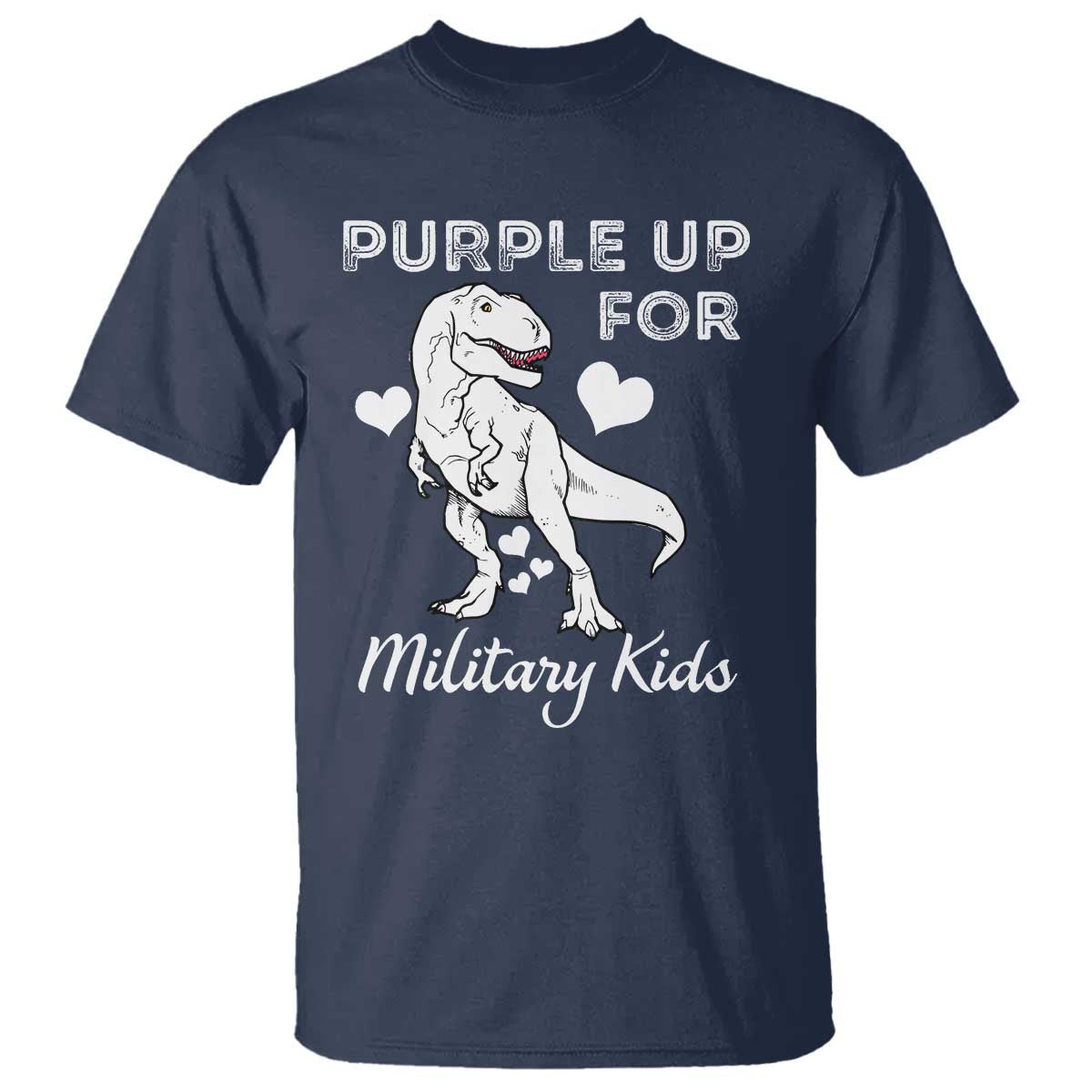 Purple Up For Military Kids T Shirt Military Child Month Dinosaur TS02 Navy Print Your Wear