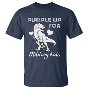 Purple Up For Military Kids T Shirt Military Child Month Dinosaur TS02 Navy Print Your Wear