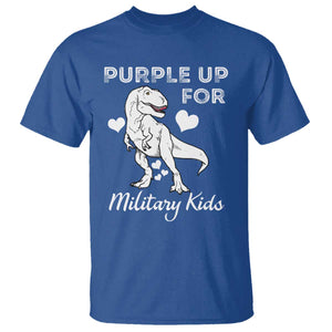 Purple Up For Military Kids T Shirt Military Child Month Dinosaur TS02 Royal Blue Print Your Wear