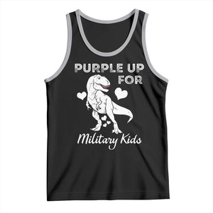 Purple Up For Military Kids Tank Top Military Child Month Dinosaur TS02 Black Athletic Heather Print Your Wear