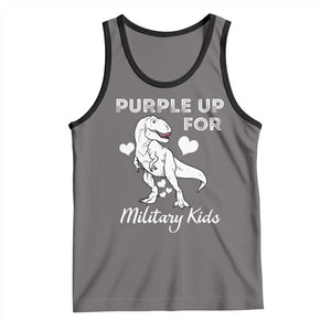 Purple Up For Military Kids Tank Top Military Child Month Dinosaur TS02 Deep Heather Black Print Your Wear