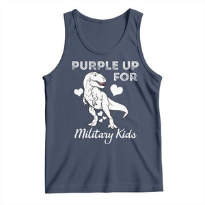Purple Up For Military Kids Tank Top Military Child Month Dinosaur TS02 Navy Print Your Wear