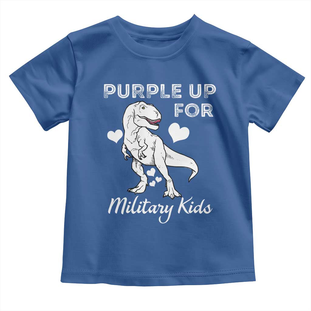 Purple Up For Military Kids Toddler T Shirt Military Child Month Dinosaur TS02 Royal Blue Print Your Wear