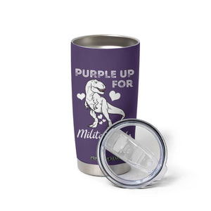 Purple Up For Military Kids Tumbler Cup Military Child Month Dinosaur TS02 Print Your Wear