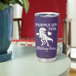 Purple Up For Military Kids Tumbler Cup Military Child Month Dinosaur TS02 Print Your Wear