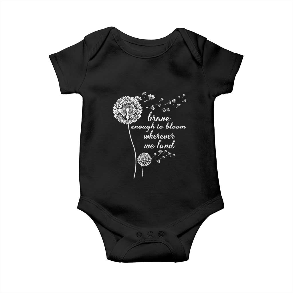 Purple Up For Military Kids Baby Onesie Brave Enough To Bloom Wherever We Land Month of Military Child TS02 Black Print Your Wear
