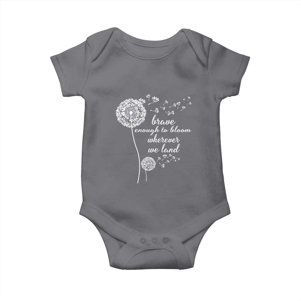 Purple Up For Military Kids Baby Onesie Brave Enough To Bloom Wherever We Land Month of Military Child TS02 Charcoal Print Your Wear