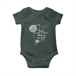 Purple Up For Military Kids Baby Onesie Brave Enough To Bloom Wherever We Land Month of Military Child TS02 Print Your Wear