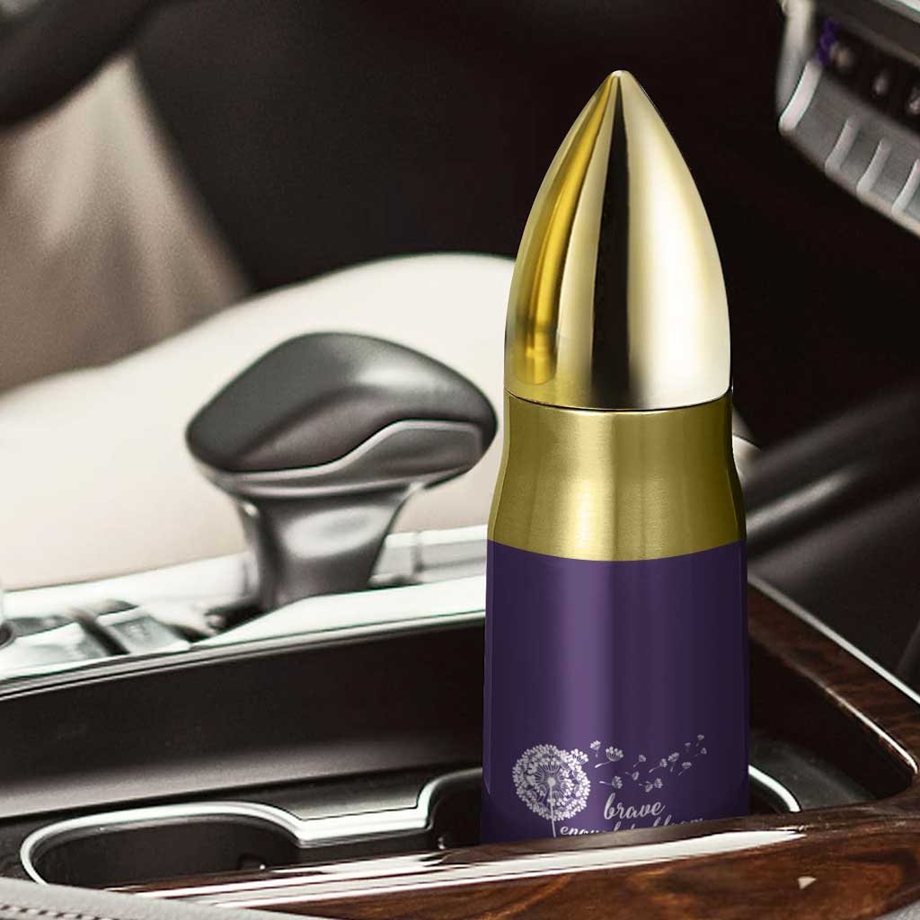 Purple Up For Military Kids Bullet Tumbler Brave Enough To Bloom Wherever We Land Month of Military Child TS02 Print Your Wear