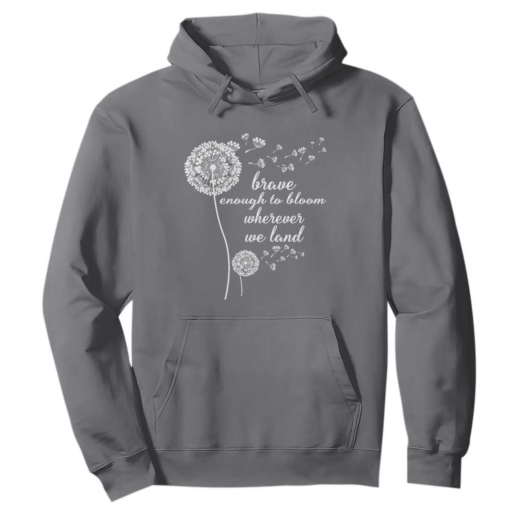 Purple Up For Military Kids Hoodie Brave Enough To Bloom Wherever We Land Month of Military Child TS02 Charcoal Print Your Wear
