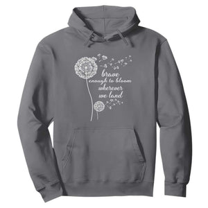 Purple Up For Military Kids Hoodie Brave Enough To Bloom Wherever We Land Month of Military Child TS02 Charcoal Print Your Wear