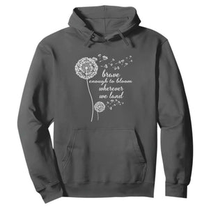 Purple Up For Military Kids Hoodie Brave Enough To Bloom Wherever We Land Month of Military Child TS02 Dark Heather Print Your Wear