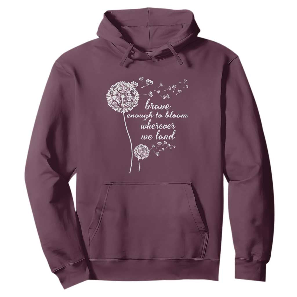 Purple Up For Military Kids Hoodie Brave Enough To Bloom Wherever We Land Month of Military Child TS02 Maroon Print Your Wear