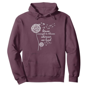 Purple Up For Military Kids Hoodie Brave Enough To Bloom Wherever We Land Month of Military Child TS02 Maroon Print Your Wear