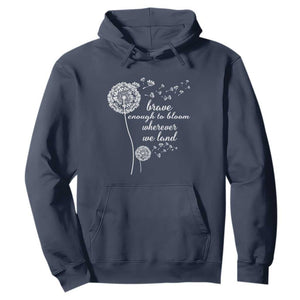 Purple Up For Military Kids Hoodie Brave Enough To Bloom Wherever We Land Month of Military Child TS02 Navy Print Your Wear