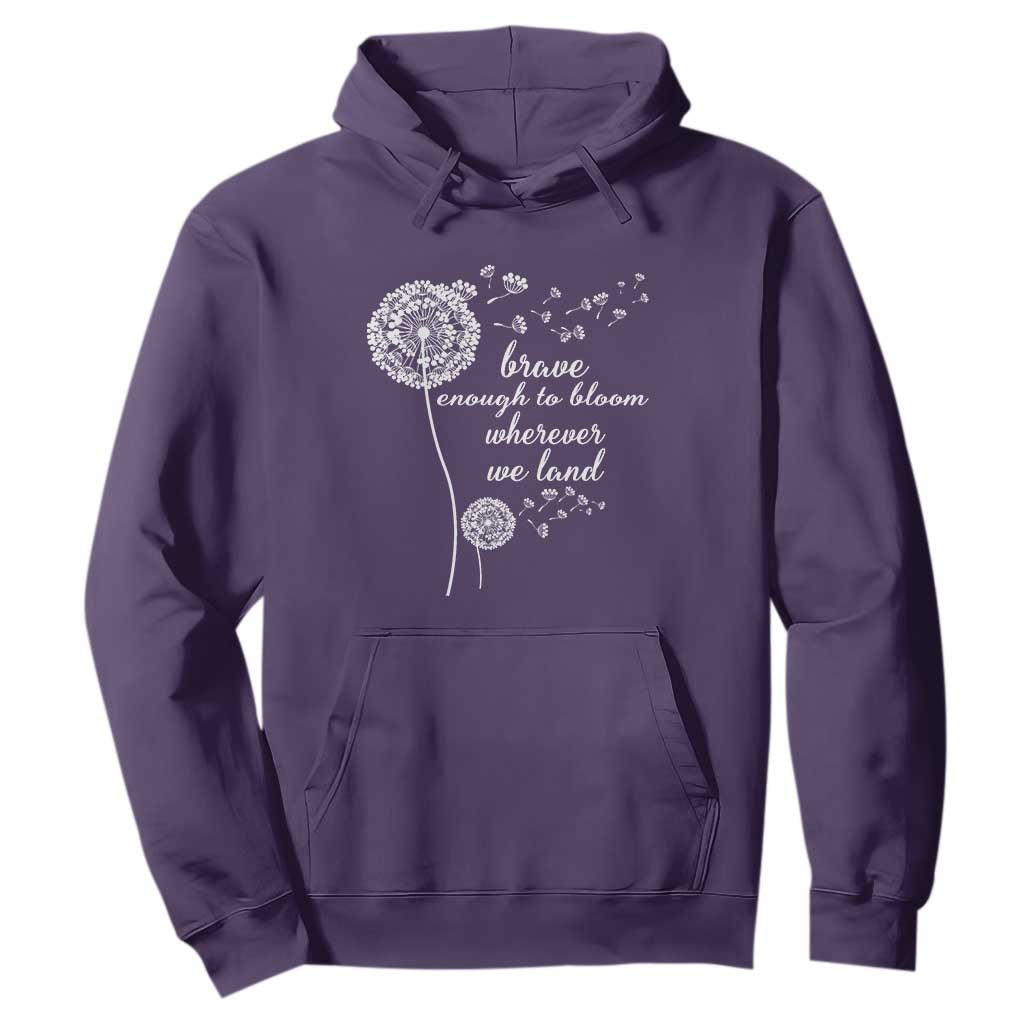 Purple Up For Military Kids Hoodie Brave Enough To Bloom Wherever We Land Month of Military Child TS02 Purple Print Your Wear