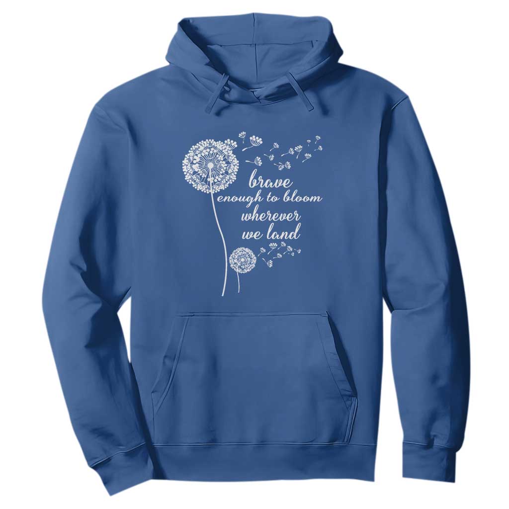 Purple Up For Military Kids Hoodie Brave Enough To Bloom Wherever We Land Month of Military Child TS02 Royal Blue Print Your Wear
