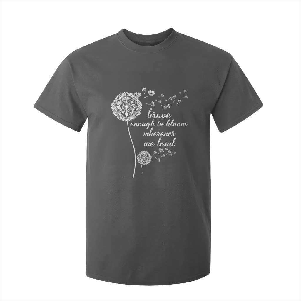 Purple Up For Military Kids T Shirt For Kid Brave Enough To Bloom Wherever We Land Month of Military Child TS02 Dark Heather Print Your Wear