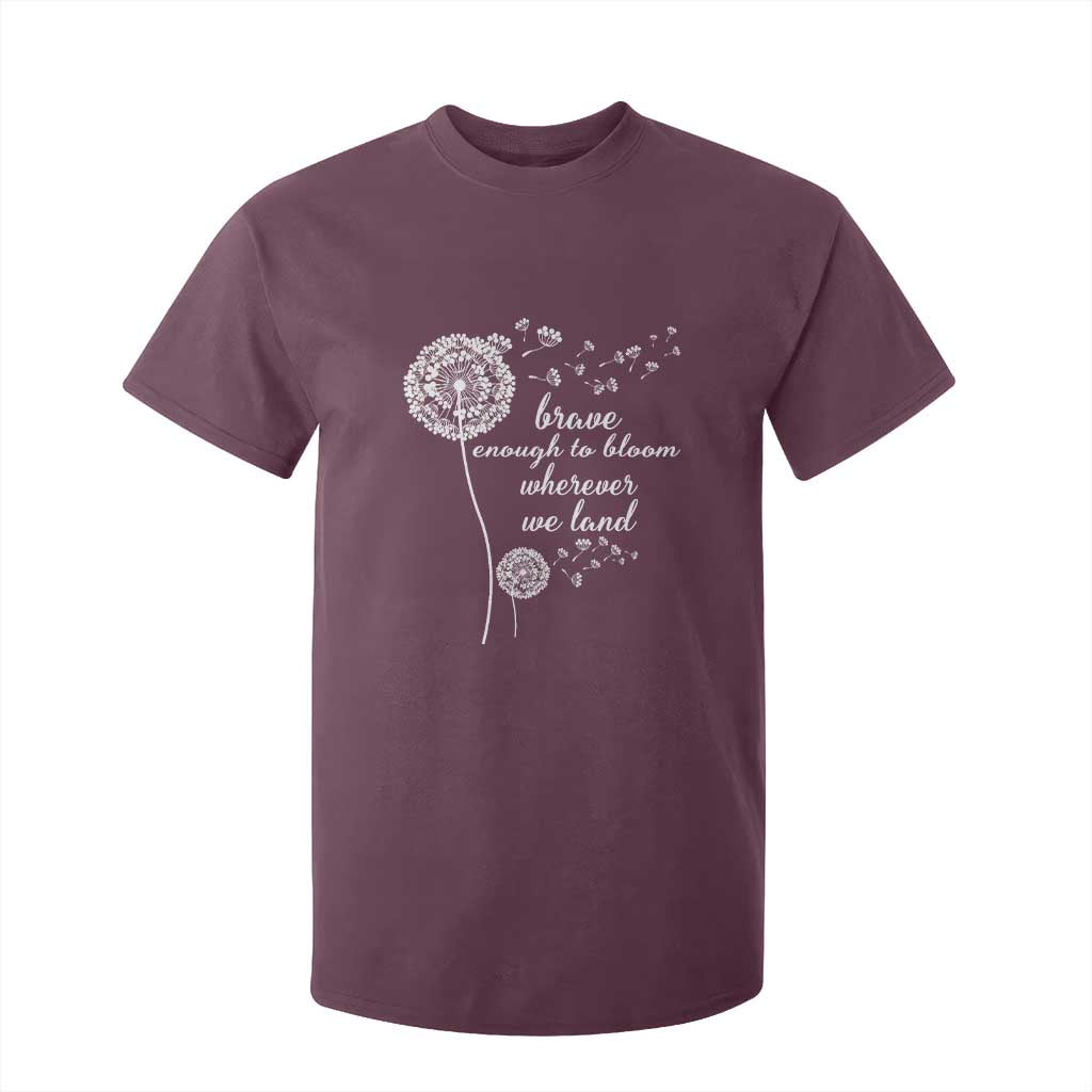 Purple Up For Military Kids T Shirt For Kid Brave Enough To Bloom Wherever We Land Month of Military Child TS02 Maroon Print Your Wear