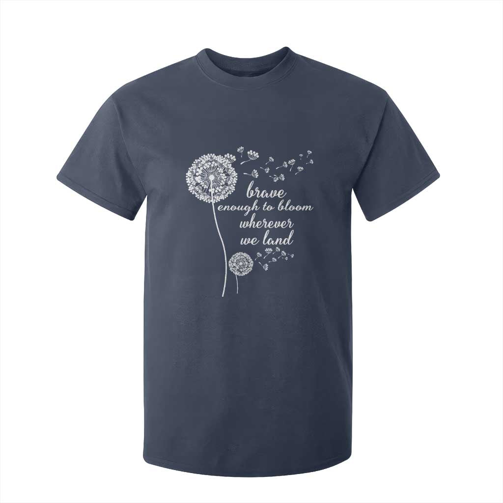 Purple Up For Military Kids T Shirt For Kid Brave Enough To Bloom Wherever We Land Month of Military Child TS02 Navy Print Your Wear