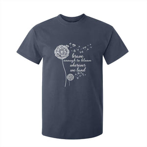 Purple Up For Military Kids T Shirt For Kid Brave Enough To Bloom Wherever We Land Month of Military Child TS02 Navy Print Your Wear