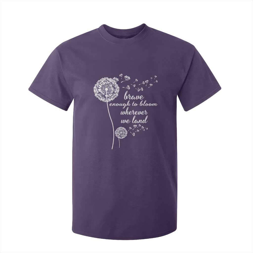 Purple Up For Military Kids T Shirt For Kid Brave Enough To Bloom Wherever We Land Month of Military Child TS02 Purple Print Your Wear
