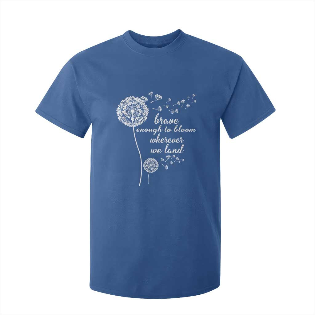 Purple Up For Military Kids T Shirt For Kid Brave Enough To Bloom Wherever We Land Month of Military Child TS02 Royal Blue Print Your Wear