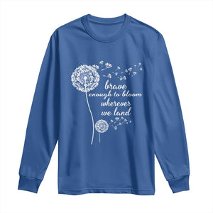 Purple Up For Military Kids Long Sleeve Shirt Brave Enough To Bloom Wherever We Land Month of Military Child TS02 Royal Blue Print Your Wear