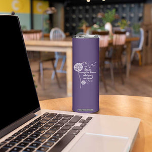 Purple Up For Military Kids Skinny Tumbler Brave Enough To Bloom Wherever We Land Month of Military Child TS02 Print Your Wear